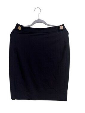 NWT $235 Diane Von Furstenberg Panel Acmis Side Zip Pencil Skirt Black Size 10